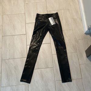 Blanc noir distressed stretch shiny leggings